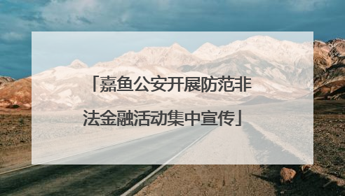 嘉鱼公安开展防范非法金融活动集中宣传