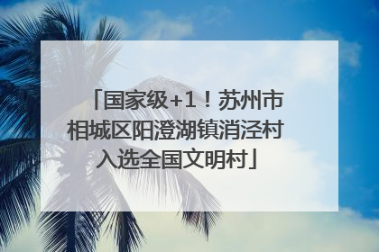 国家级+1！苏州市相城区阳澄湖镇消泾村入选全国文明村