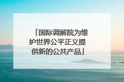 国际调解院为维护世界公平正义提供新的公共产品