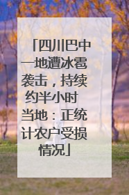 四川巴中一地遭冰雹袭击，持续约半小时 当地：正统计农户受损情况