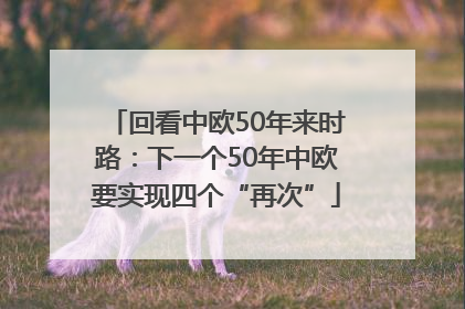 回看中欧50年来时路：下一个50年中欧要实现四个“再次”