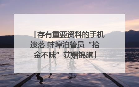 存有重要资料的手机遗落 蚌埠泊管员“拾金不昧”获赠锦旗