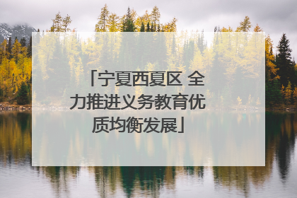 宁夏西夏区 全力推进义务教育优质均衡发展