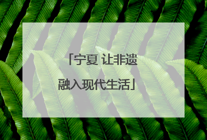 宁夏 让非遗融入现代生活