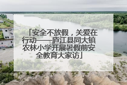 安全不放假，关爱在行动——庐江县同大镇农林小学开展暑假前安全教育大家访