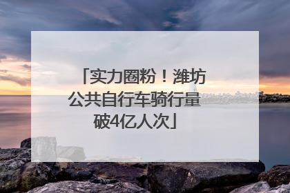 实力圈粉！潍坊公共自行车骑行量破4亿人次