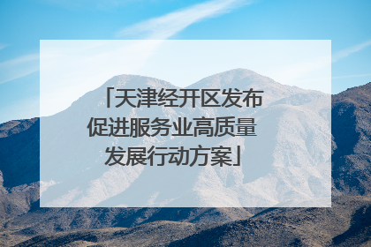 天津经开区发布促进服务业高质量发展行动方案
