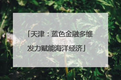 天津：蓝色金融多维发力赋能海洋经济