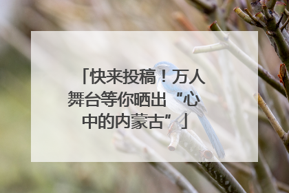 快来投稿！万人舞台等你晒出“心中的内蒙古”