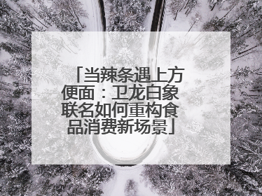 当辣条遇上方便面：卫龙白象联名如何重构食品消费新场景