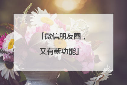 微信朋友圈，又有新功能