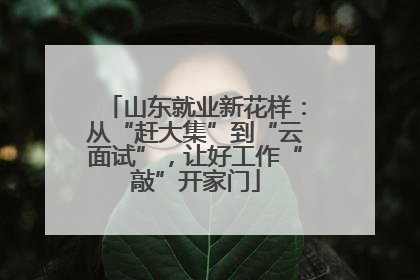 山东就业新花样：从“赶大集”到“云面试”，让好工作“敲”开家门