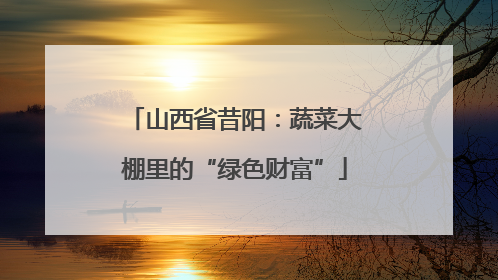 山西省昔阳：蔬菜大棚里的“绿色财富”