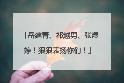 岳建青、祁越男、张煜婷！狠狠表扬你们！