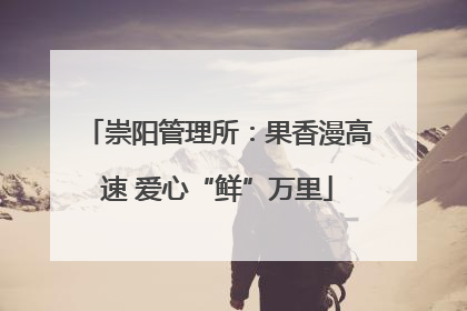 崇阳管理所：果香漫高速 爱心“鲜”万里