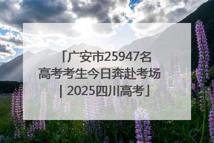 广安市25947名高考考生今日奔赴考场｜2025四川高考