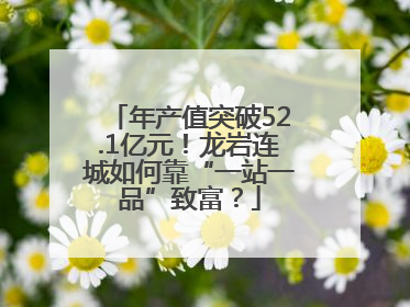 年产值突破52.1亿元！龙岩连城如何靠“一站一品”致富？