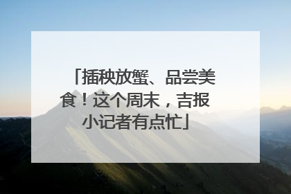 插秧放蟹、品尝美食！这个周末，吉报小记者有点忙
