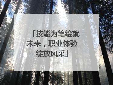 技能为笔绘就未来，职业体验绽放风采