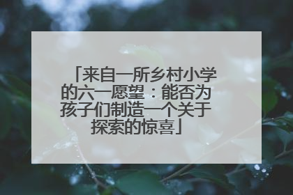 来自一所乡村小学的六一愿望：能否为孩子们制造一个关于探索的惊喜