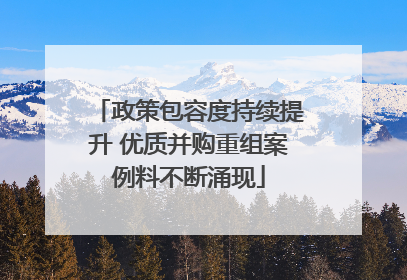 政策包容度持续提升 优质并购重组案例料不断涌现