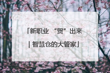 新职业 “贸”出来｜智慧仓的大管家