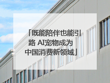既能陪伴也能引路 AI宠物成为中国消费新领域
