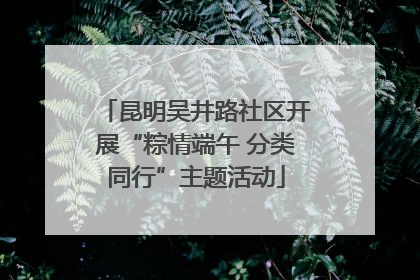 昆明吴井路社区开展“粽情端午 分类同行”主题活动