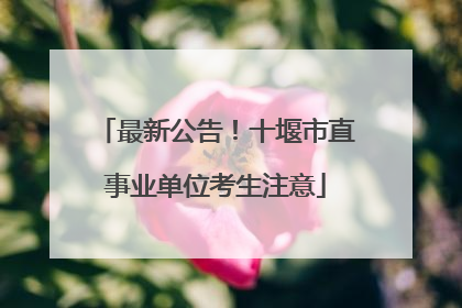 最新公告！十堰市直事业单位考生注意