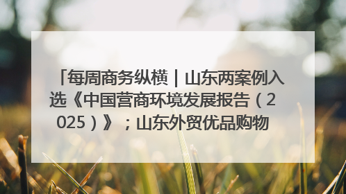 每周商务纵横｜山东两案例入选《中国营商环境发展报告（2025）》；山东外贸优品购物季进机关活动在济南举办