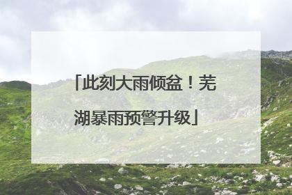 此刻大雨倾盆！芜湖暴雨预警升级