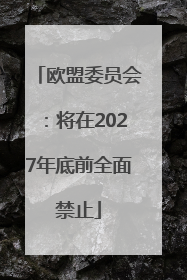 欧盟委员会：将在2027年底前全面禁止
