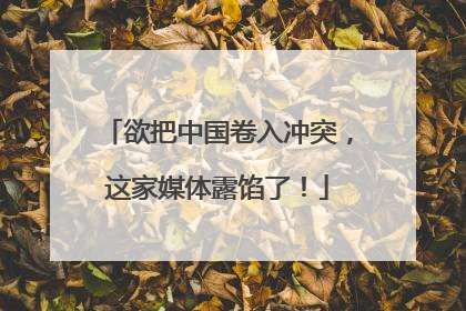欲把中国卷入冲突，这家媒体露馅了！