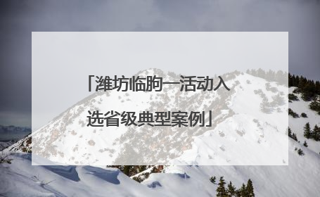潍坊临朐一活动入选省级典型案例