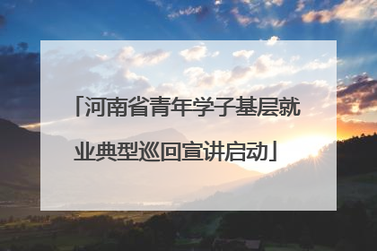 河南省青年学子基层就业典型巡回宣讲启动