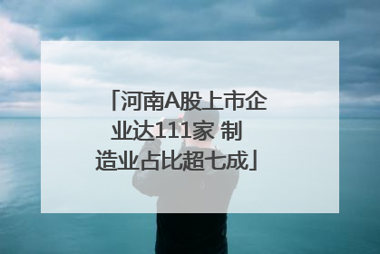 河南A股上市企业达111家 制造业占比超七成