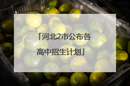河北2市公布各高中招生计划
