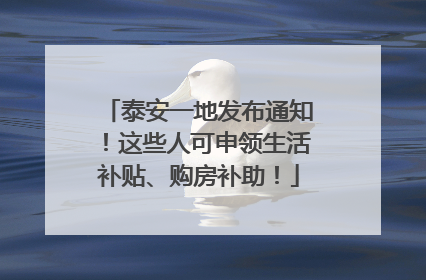 泰安一地发布通知！这些人可申领生活补贴、购房补助！