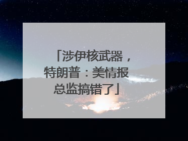 涉伊核武器，特朗普：美情报总监搞错了
