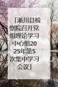 淅川县检察院召开党组理论学习中心组2025年第5次集中学习会议