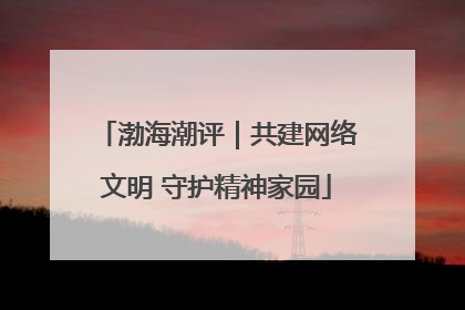 渤海潮评｜共建网络文明 守护精神家园