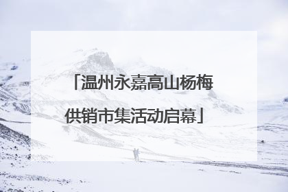 温州永嘉高山杨梅供销市集活动启幕