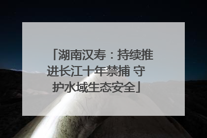 湖南汉寿：持续推进长江十年禁捕 守护水域生态安全