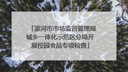 漯河市市场监督管理局城乡一体化示范区分局开展校园食品专项检查