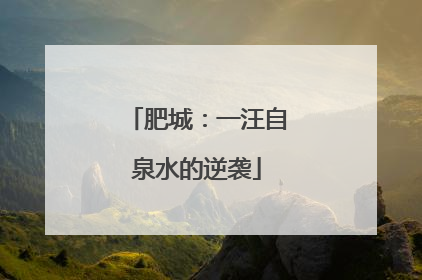 肥城：一汪自泉水的逆袭