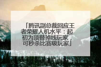 腾讯副总裁回应王者荣耀人机水平：起初为顶替掉线玩家，可秒杀比赛级玩家