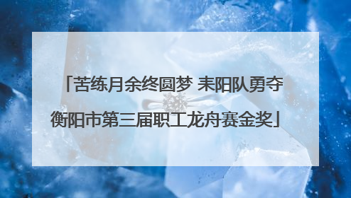 苦练月余终圆梦 耒阳队勇夺衡阳市第三届职工龙舟赛金奖