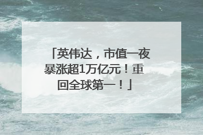 英伟达，市值一夜暴涨超1万亿元！重回全球第一！