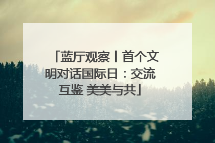蓝厅观察丨首个文明对话国际日：交流互鉴 美美与共