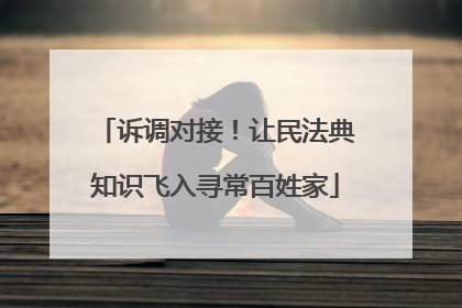 诉调对接！让民法典知识飞入寻常百姓家